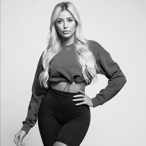 Darc Sport She Cropped Hoodie, Tan, Size S